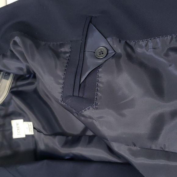 New Womens Navy Blue One Button  Front Closure J Crew 100% Cotton Blazer - Picture 4 of 7